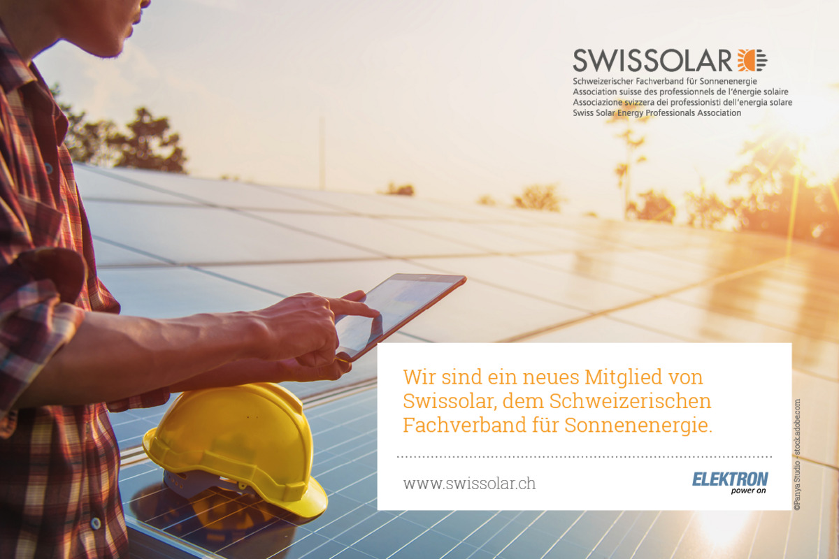 ELEKTRON nun neues Mitglied von Swissolar